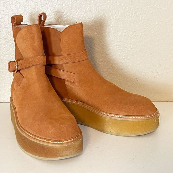 Ulla Johnson Lennox Ankle Buckle Boots suede terracotta brown. New 39.5/… - Picture 9 of 15